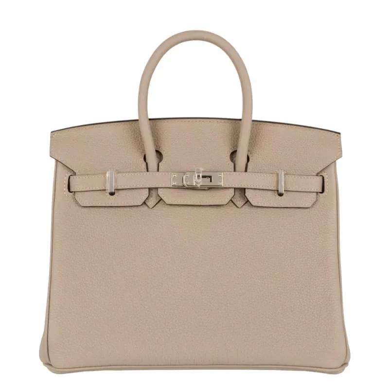 11 Hermes Replica Birkin 25 Gris Tourterelle Togo Palladium HW Front