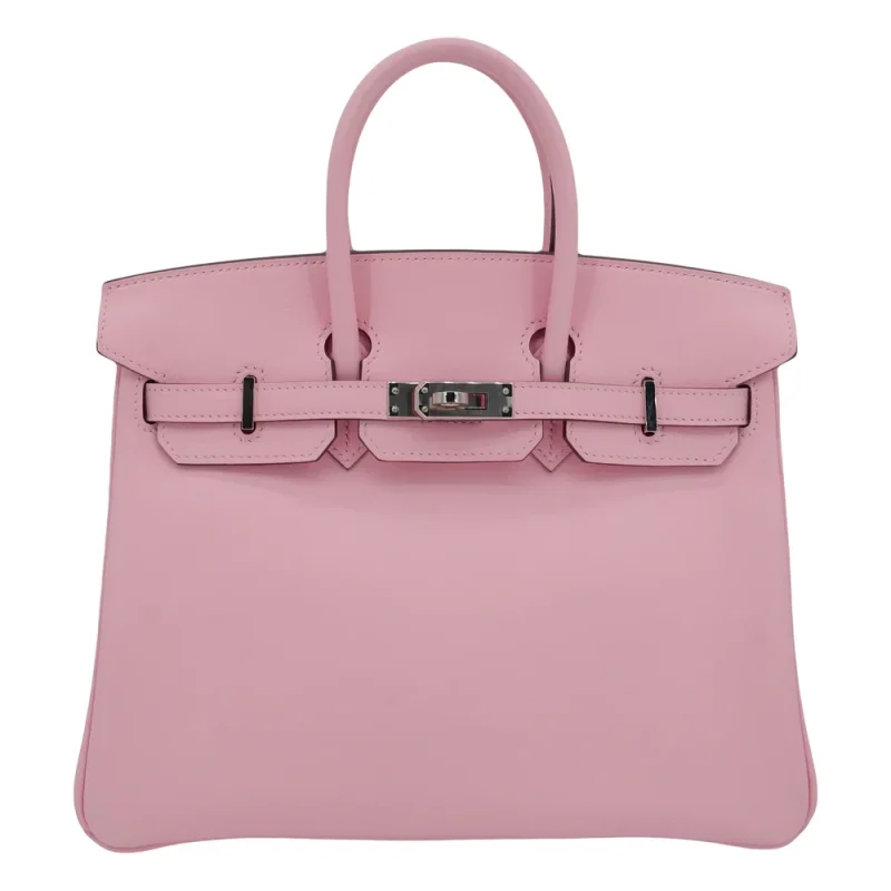1:1 Hermès Replica – Birkin 25 Rose Sakura Swift Palladium HW - Premium Alternative Bag
