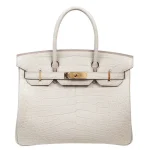 1:1 Hermès Replica - Birkin 30 Beton Matte Alligator Gold HW