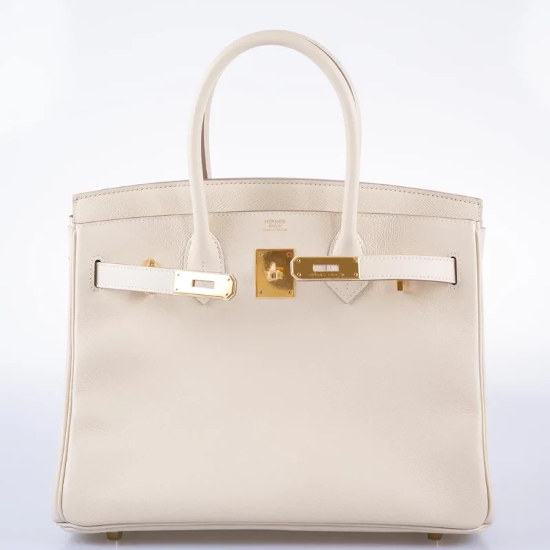 1:1 Hermès Replica – Birkin 30 Craie Epsom Gold HW - Premium Alternative Bag