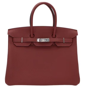 1:1 Hermès Replica – Birkin 35 Rouge H Togo Palladium HW