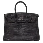 1:1 Hermès Replica – Birkin 35 So Black Matte Alligator