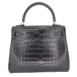11 Hermès Replica - Kelly 25 Retourne Black Matte Alligator Gold HW Back