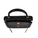 11 Hermès Replica - Kelly 25 Retourne Black Matte Alligator Gold HW Interior