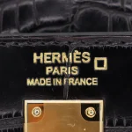 11 Hermès Replica - Kelly 25 Retourne Black Matte Alligator Gold HW Logo