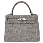 1:1 Hermès Replica - Kelly 28 Retourne Dalmatian Buffalo Palladium HW