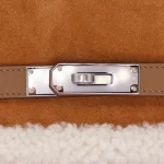 11 Hermès Replica - Kelly 35 Teddy Shearling ChamoisEcruAlezan Suede Palladium HW Detail1