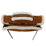 11 Hermès Replica - Kelly 35 Teddy Shearling ChamoisEcruAlezan Suede Palladium HW Interior