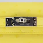 11 Hermès Replica - Kelly II Sellier Mini Jaune Citron Ostrich Palladium HW Detail1