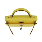 11 Hermès Replica - Kelly II Sellier Mini Jaune Citron Ostrich Palladium HW Interior