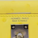 11 Hermès Replica - Kelly II Sellier Mini Jaune Citron Ostrich Palladium HW Logo