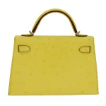 11 Hermès Replica - Kelly II Sellier Mini Jaune Citron Ostrich Palladium HW Sdie