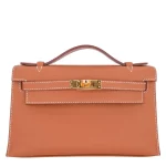 1:1 Hermès Replica - Kelly Pochette Gold Swift Gold HW