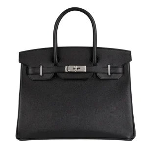 Artisan-Grade Hermès Dupes - Birkin 30 Black Epsom Palladium HW