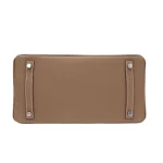Artisan-Grade Hermès Dupes - Birkin 30 Etoupe Togo Palladium HW Bottom