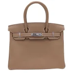 Artisan-Grade Hermès Dupes - Birkin 30 Etoupe Togo Palladium HW Front Artisan-Grade Hermès Dupes | Birkin 30 Etoupe Togo Palladium