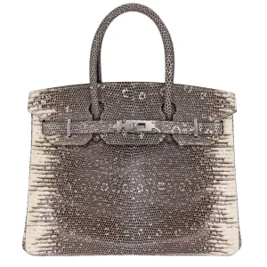 Artisan-Grade Hermès Dupes - Birkin 30 Ombré Lizard Palladium HW