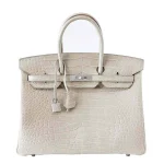Artisan-Grade Hermès Dupes - Birkin 35 Beton Alligator Palladium HW