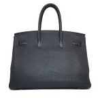 Artisan-Grade Hermès Dupes - Birkin 35 Black Clemence Gold HW Back