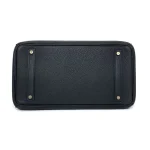 Artisan-Grade Hermès Dupes - Birkin 35 Black Clemence Gold HW Bottom