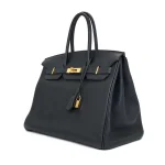 Artisan-Grade Hermès Dupes - Birkin 35 Black Clemence Gold HW Side1