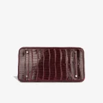 Artisan-Grade Hermès Dupes - Birkin 35 Bordeaux Shiny Porosus Gold HW Bottom