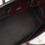 Artisan-Grade Hermès Dupes - Birkin 35 Bordeaux Shiny Porosus Gold HW Interior