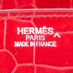 Artisan-Grade Hermès Dupes - Birkin 35 Braise Shiny Porosus Crocodile Palladium HW Logo