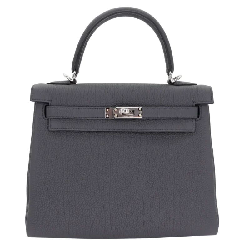 Artisan-Grade Hermès Dupes – Kelly 25 Retourne Gris Misty Togo Palladium HW - Premium Alternative Bag