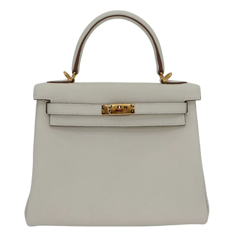 Artisan-Grade Hermès Dupes – Kelly 25 Retourne Mushroom Togo Gold HW - Designer Inspired Luxury Bag