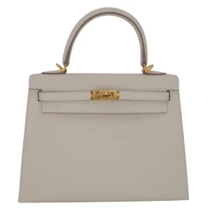 Artisan-Grade Hermès Dupes - Kelly 25 Sellier HSS Craie Epsom Gold HW
