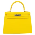 Artisan-Grade Hermès Dupes - Kelly 28 Sellier Lime Epsom Palladium HW