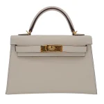 Artisan-Grade Hermès Dupes - Kelly II Sellier Mini Nata Epsom Gold HW