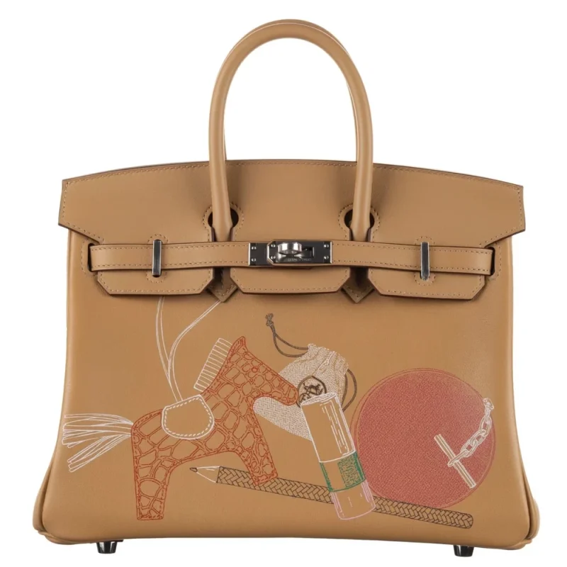 Best Replica Hermes – Birkin 25 In and Out Biscuit/Multicolor Swift Palladium HW - Premium Alternative