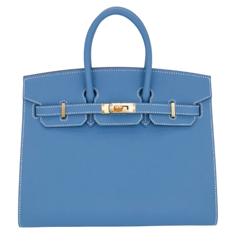 Best Replica Hermes - Birkin 25 Sellier Bleu Jean Epsom Gold HW