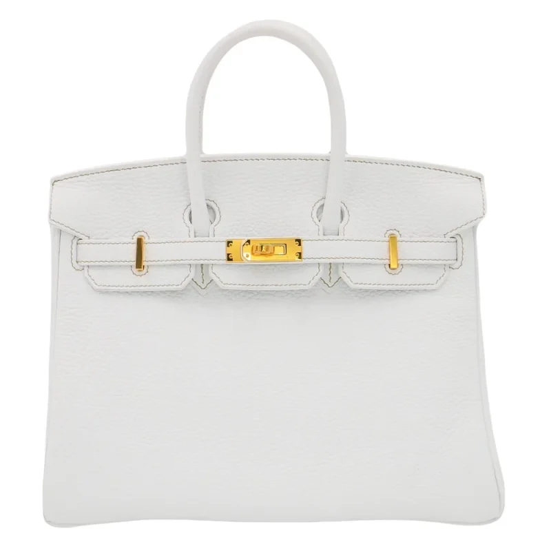 Best Replica Hermes – Birkin 25 White Clemence Gold HW - Designer Inspired Luxury Bag
