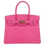 Best Replica Hermes - Birkin 30 HSS Rose Tyrien/ Lime Ostrich Rose Gold HW