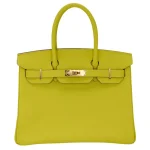 Best Replica Hermes - Birkin 30 Lime Epsom Gold HW Front Best Replica Hermes - Birkin 30 Lime Epsom Gold HW