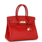 Best Replica Hermes - Birkin 30 Rouge Casaque Epsom Gold HW Side1