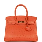 Best Replica Hermes - Birkin 30 Tangerine Ostrich Gold HW Front Best Replica Hermes - Birkin 30 Tangerine Ostrich Gold HW