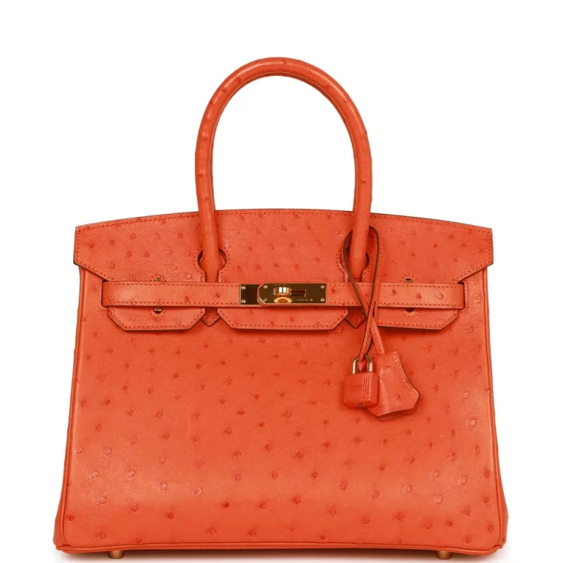Best Replica Hermes – Birkin 30 Tangerine Ostrich Gold HW - Premium Alternative