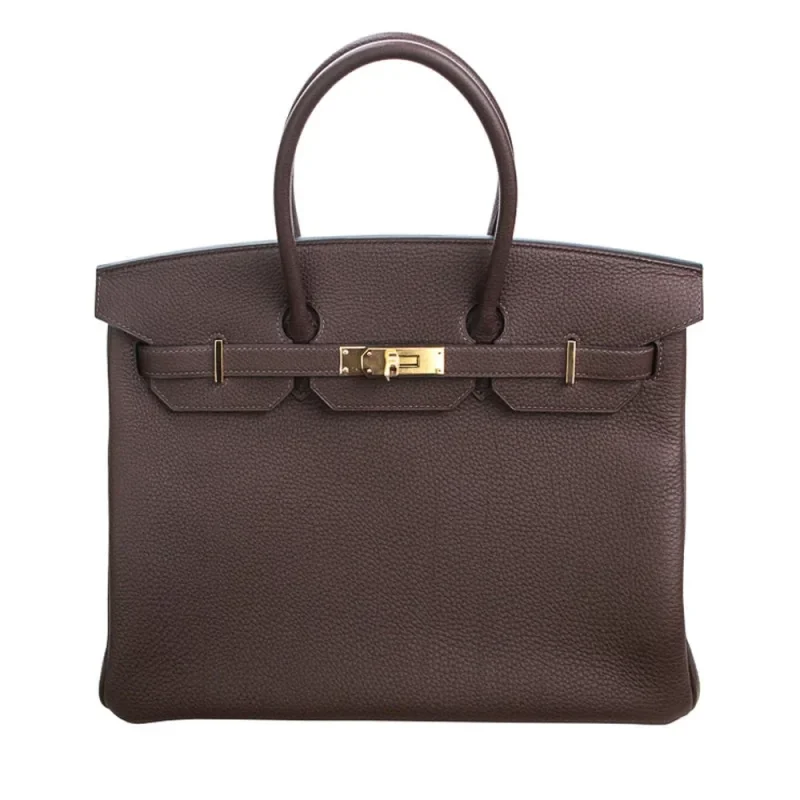 Best Replica Hermes Birkin 35 Cacao Togo Gold HW Front