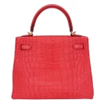 Best Replica Hermes - Kelly 25 Retourne Bougainvillea Matte Alligator Gold HW Back