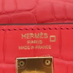 Best Replica Hermes - Kelly 25 Retourne Bougainvillea Matte Alligator Gold HW Logo