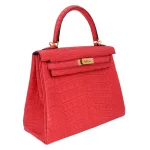 Best Replica Hermes - Kelly 25 Retourne Bougainvillea Matte Alligator Gold HW Side