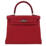 Best Replica Hermes - Kelly 25 Retourne Rouge Casaque Togo Palladium HW