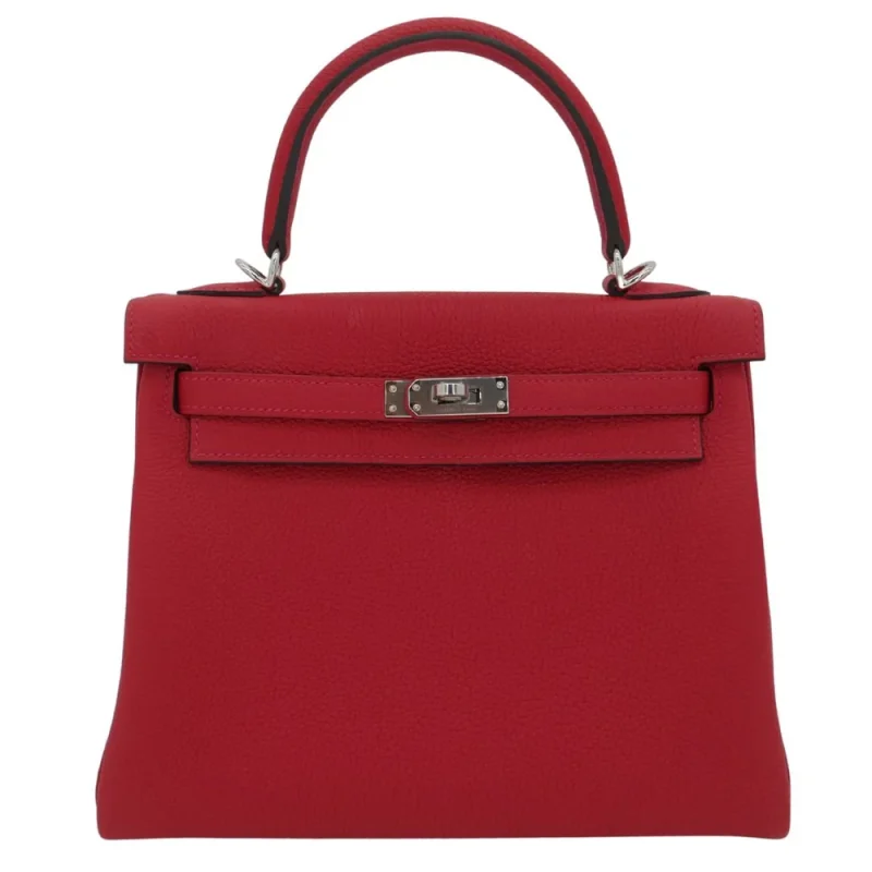 Best Replica Hermes - Kelly 25 Retourne Rouge Casaque Togo Palladium HW