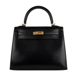 Best Replica Hermes - Kelly 25 Sellier Black Box Calf Gold HW