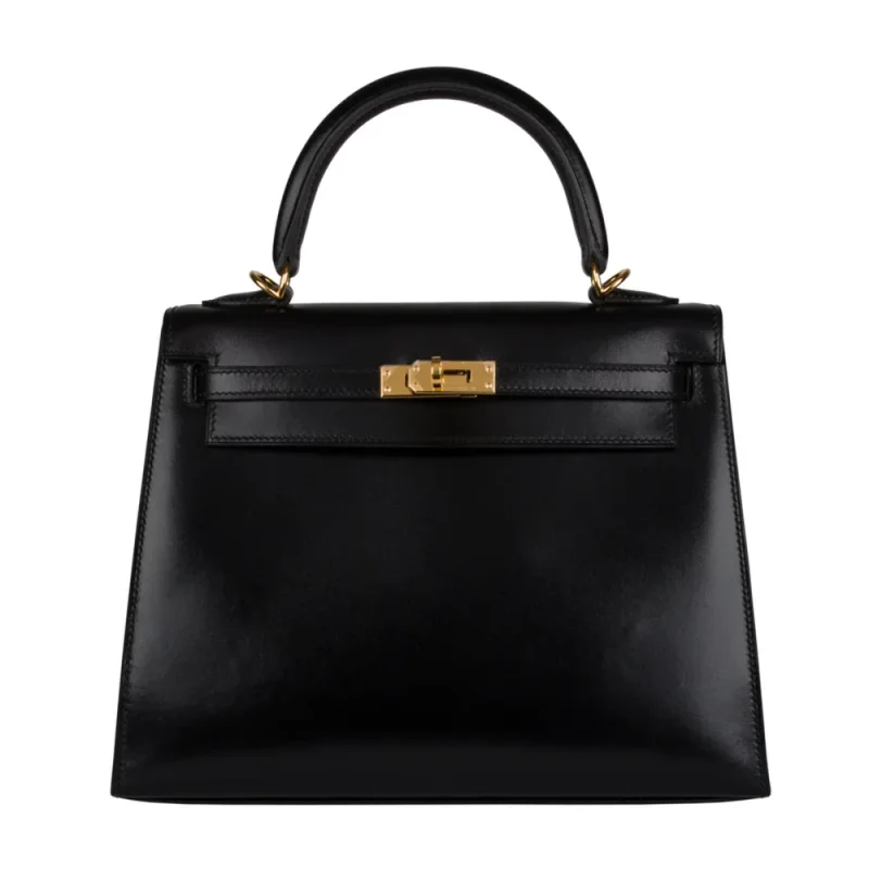 Best Replica Hermes - Kelly 25 Sellier Black Box Calf Gold HW