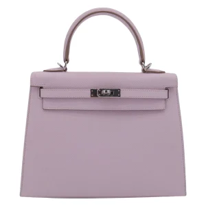 Best Replica Hermes - Kelly 25 Sellier Mauve Pale Epsom Palladium HW